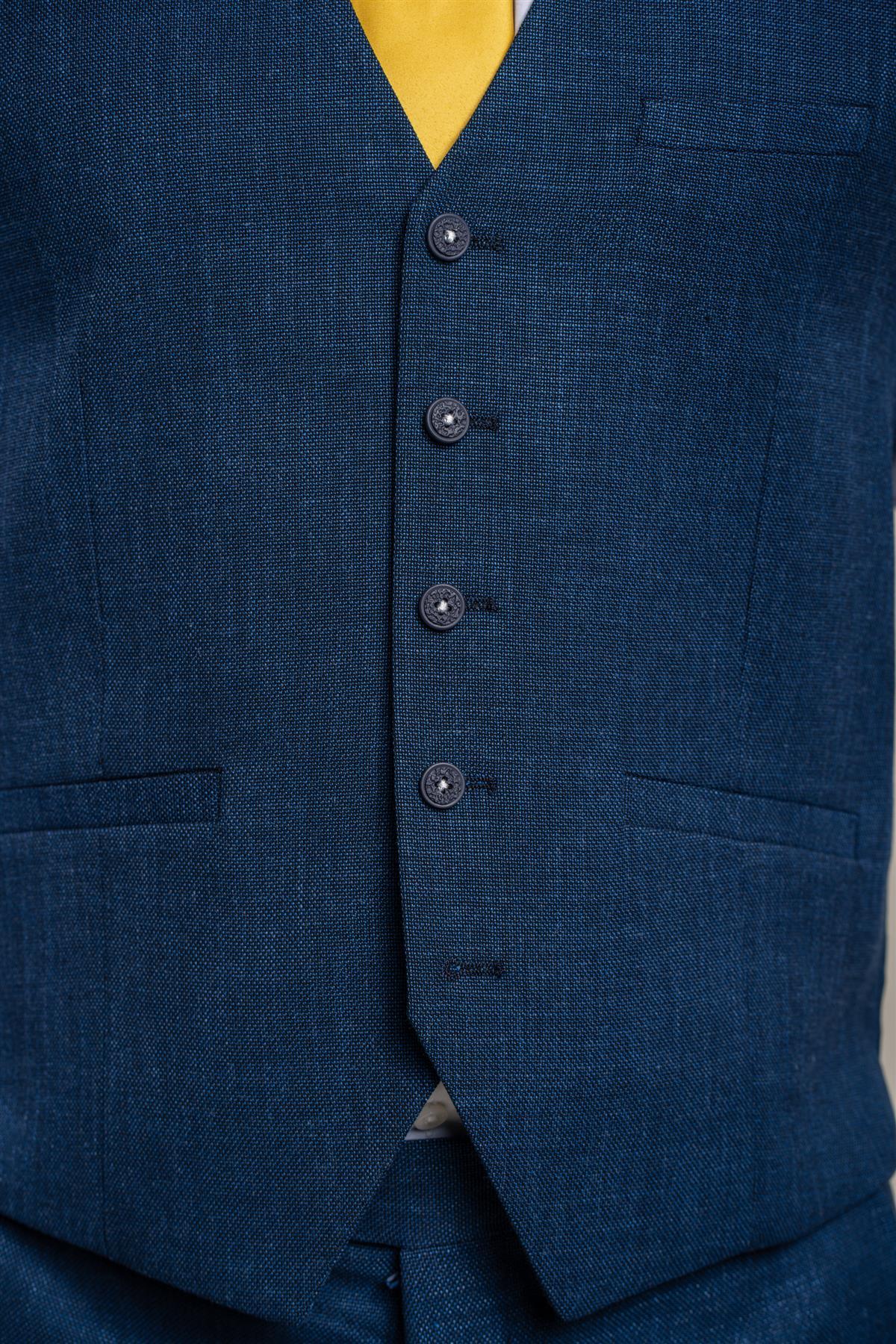 Miami blue waistcoat front detail