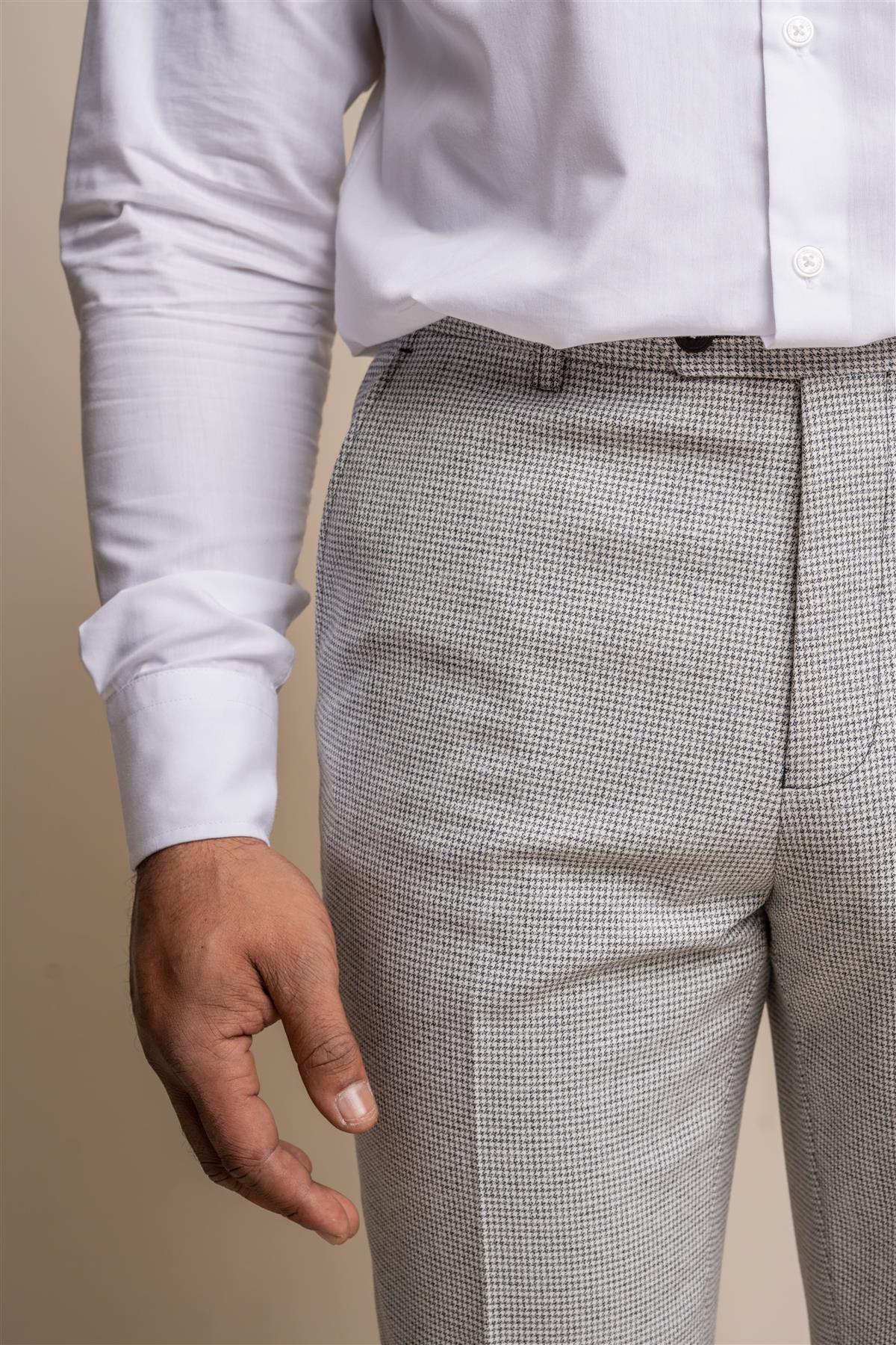 Kyoto check trouser front detail