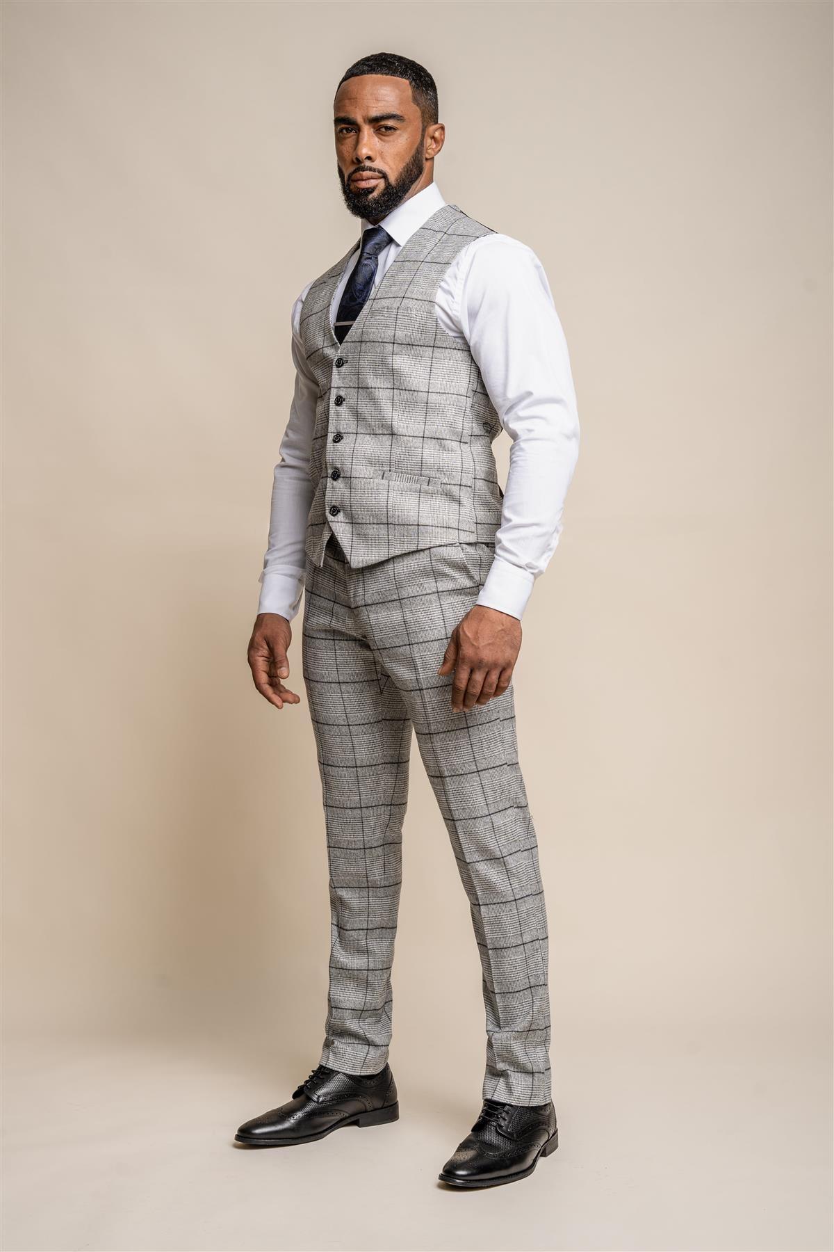 Ghost tweed check waistcoat front