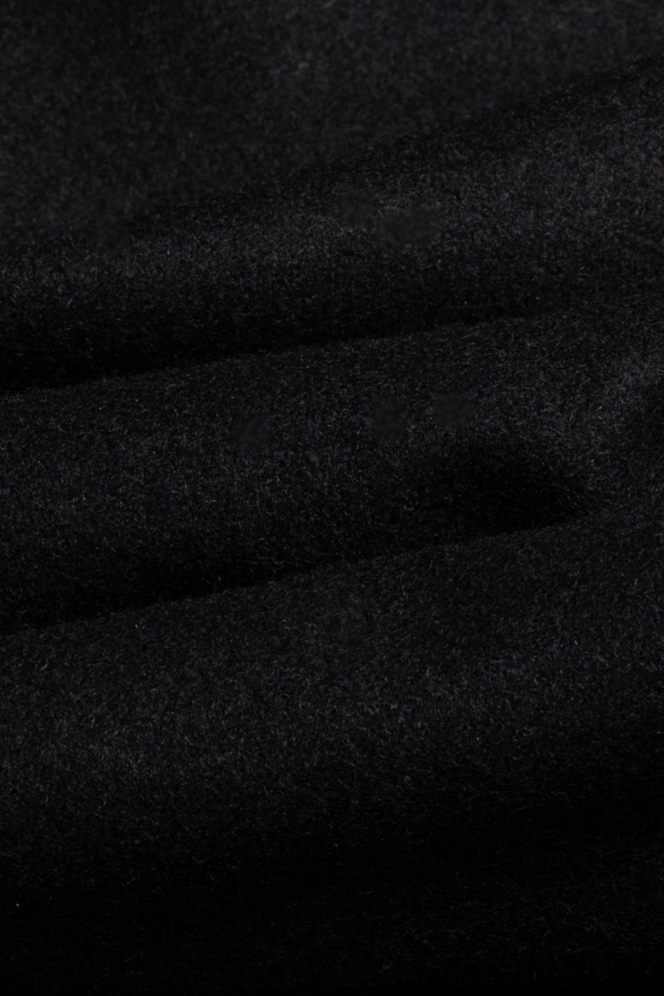 Michigan black long coat fabric swatch