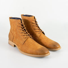 Hurricane tan lace up boot front